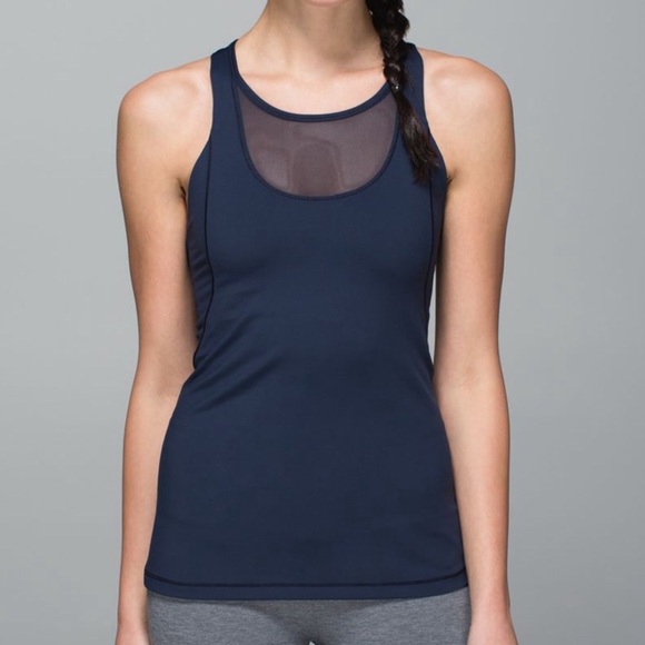 Lululemon Mesh With Me Tank color Inkwell Size 4 - Picture 1 of 5
